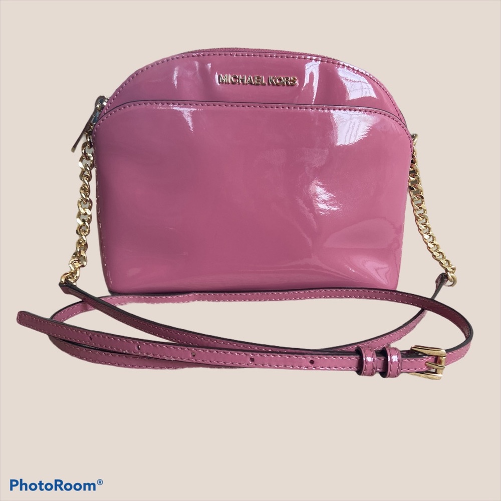Michael Kors Emmy Dome Pink Patent Leather Bag
